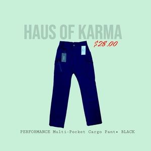 Black Cargo Pants Multi Pocket